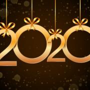 Resume bonne annee 2020 numeros suspendus or effet paillettes bokeh 73174 167